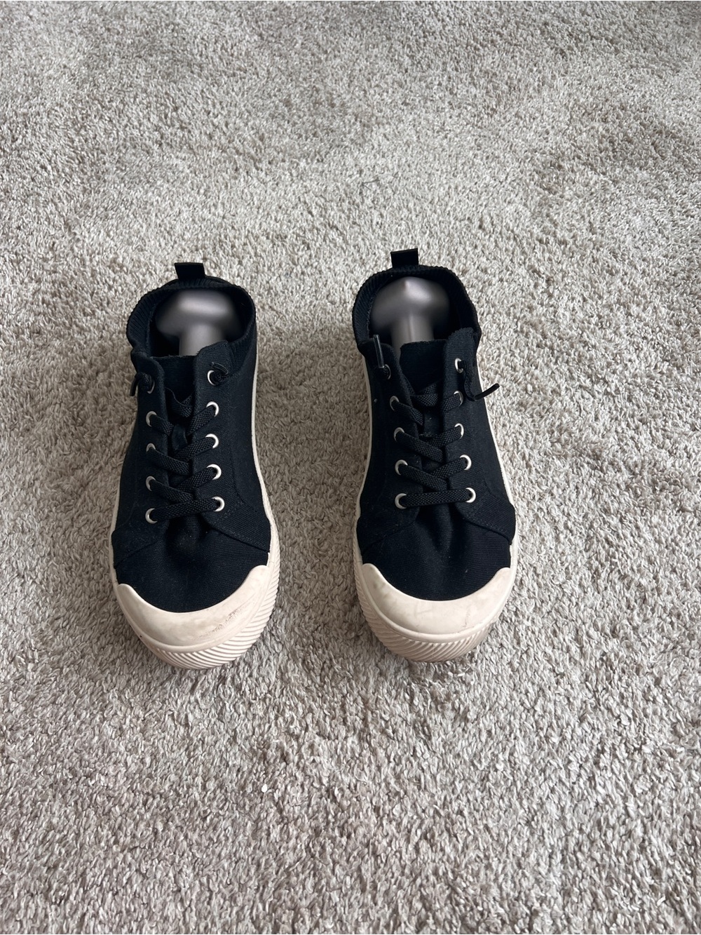 torrid Black Canvas Sneakers with Cream Toe